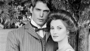 Christopher Reeve i Jane Seymour na planie filmu "Gdzieś w czasie"