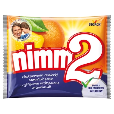 nimm2 Nadziewane cukierki pomarańczowe i cytrynowe wzbogacone witaminami 90 g - 0