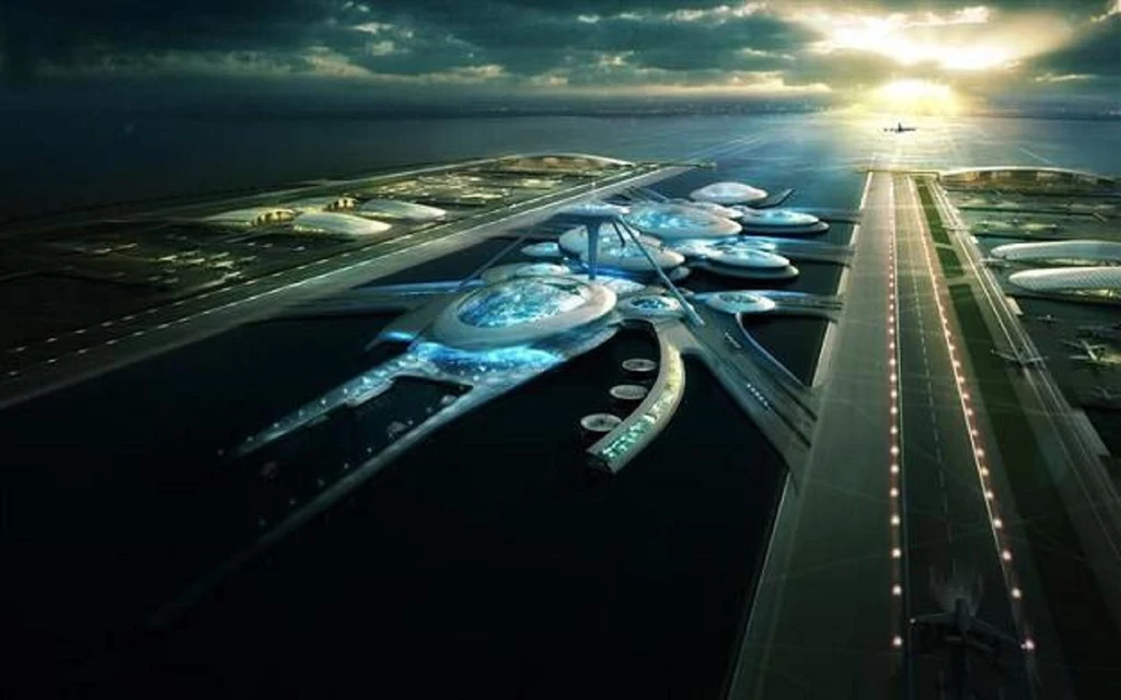 Lotnisko "London Britannia Airport" miało wyglądać jak z filmu S-F /źródło: worldarchitecturenews.com