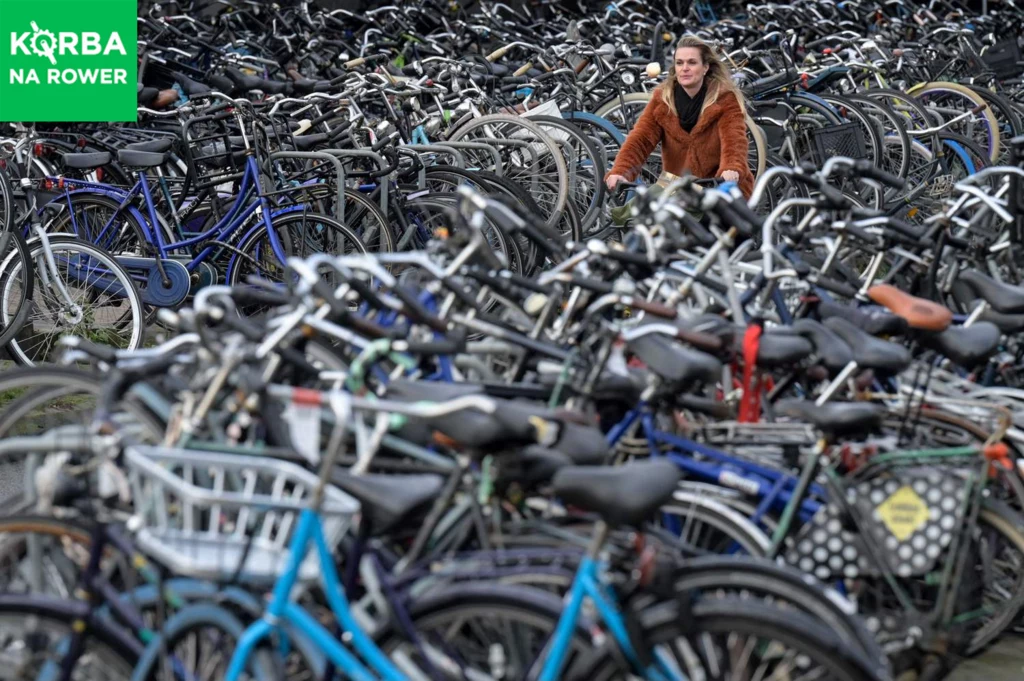 Parking rowerowy w Amsterdamie.