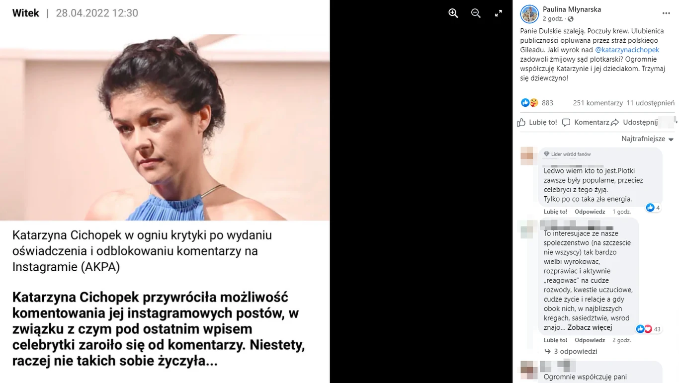 Paulina Młynarska broni Katarzyny Cichopek Paulina Młynarska broni Katarzyny Cichopek
