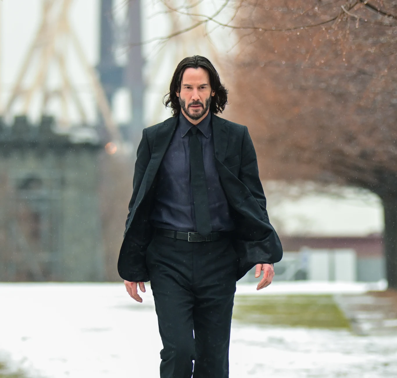 Keanu Reeves na planie filmu "John Wick 4" Keanu Reeves na planie filmu "John Wick 4"