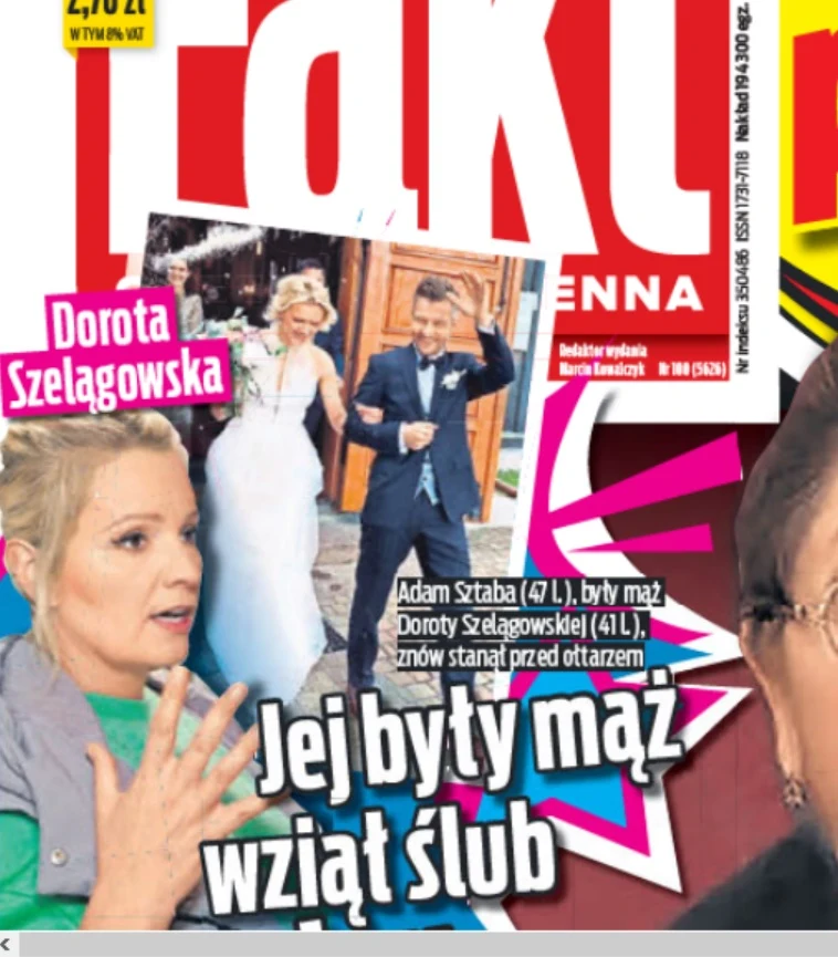 Zdjęcia ze ślubu Sztaby pokazał na swojej okładce "Fakt" Zdjęcia ze ślubu Sztaby pokazał na swojej okładce "Fakt"