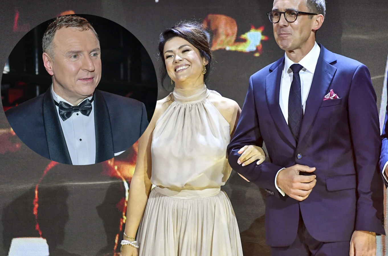 Jacek Kurski i Kasia Cichopek z Maćkiem Kurzajewskim Jacek Kurski i Kasia Cichopek z Maćkiem Kurzajewskim