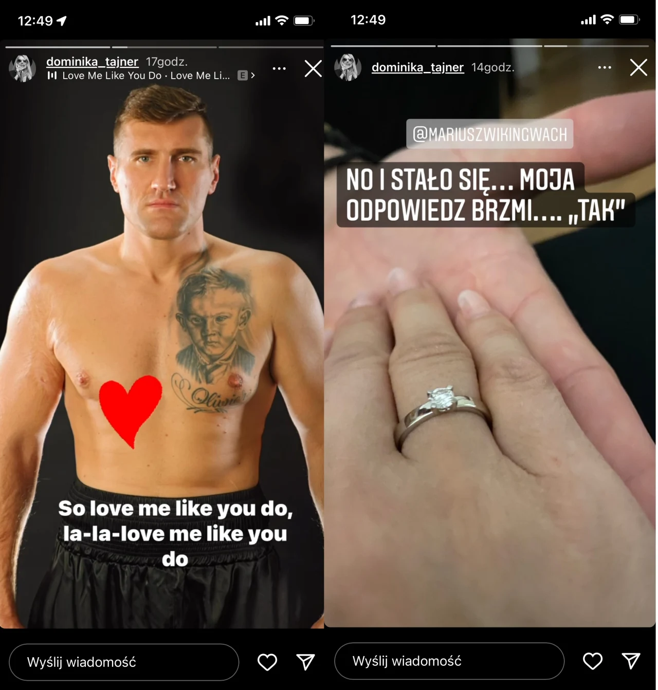 Dominiak właśnie się zaręczyła /https://www.instagram.com/dominika_tajner/