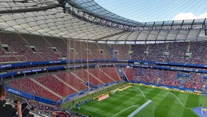 Pusty sektor kibiców Lecha Poznań podczas finału na Stadionie Narodowym