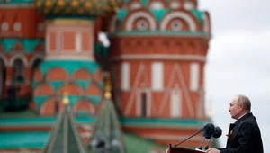 Władimir Putin podczas przemówienia z okazji Dnia Zwycięstwa, 9 maja 2021 r. 