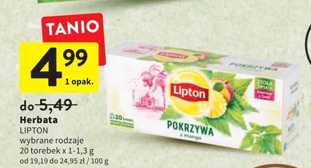 Lipton Herbatka ziołowa aromatyzowana pokrzywa z mango 26 g (20 torebek)