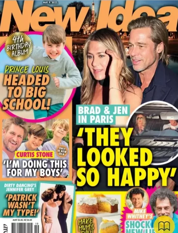 Jennifer Aniston i Brad Pitt na okładce majowego magazynu "New Idea"