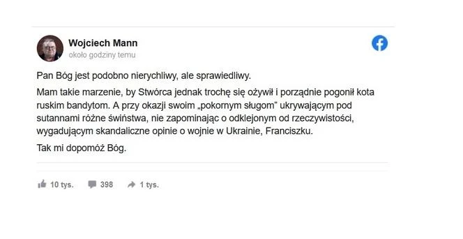 Wpis Wojciecha Manna 