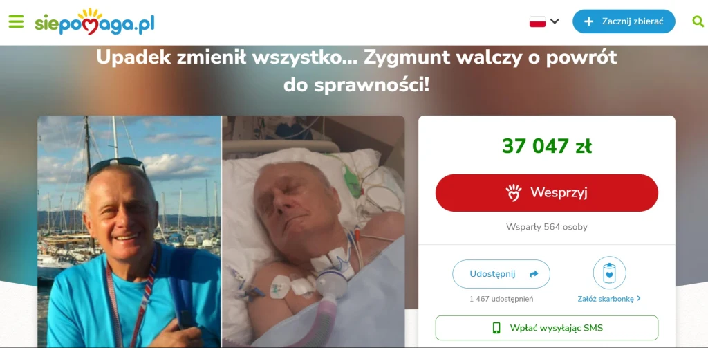 Zygmunt Józefczak walczy o życie. Córka prosi o wsparcie finansowe /siepomaga.pl/
