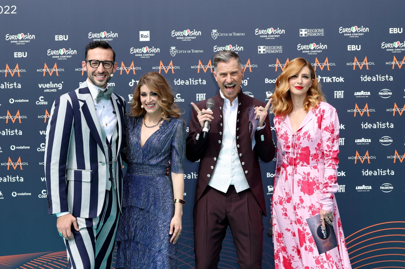 Prowadzący otwarcie konkursu - Gabriele Corsi, Carolina Di Domenico, Laura Carusino oraz Mario Acampa.