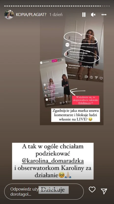 Instastories Doroty Gol