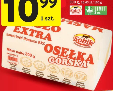 Sobik Masło ekstra osełka górska 300 g