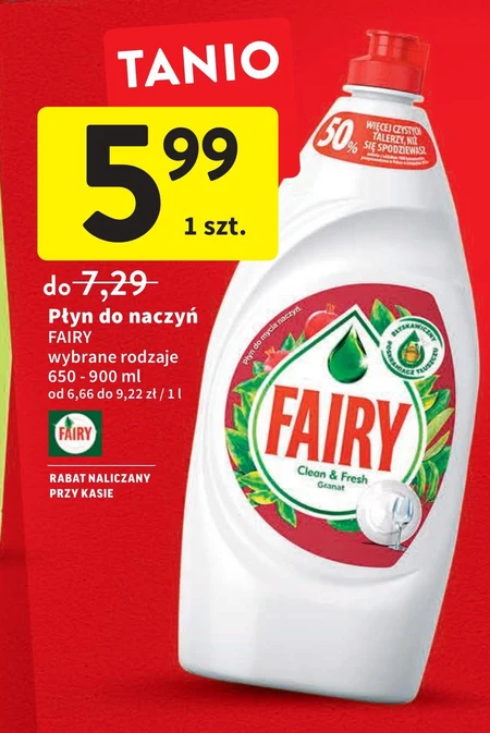 Fairy Clean & Fresh Granat Płyn do mycia naczyń 650 ml