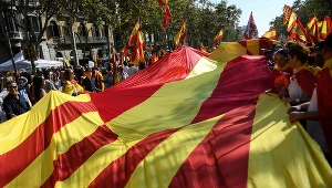Jedna z demonstracji Katalończyków w Barcelonie
