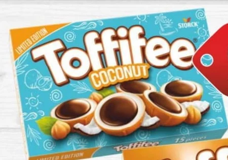 Toffifee Coconut Orzech laskowy w karmelu kremie kokosowym i czekoladzie 125 g (15 sztuk)