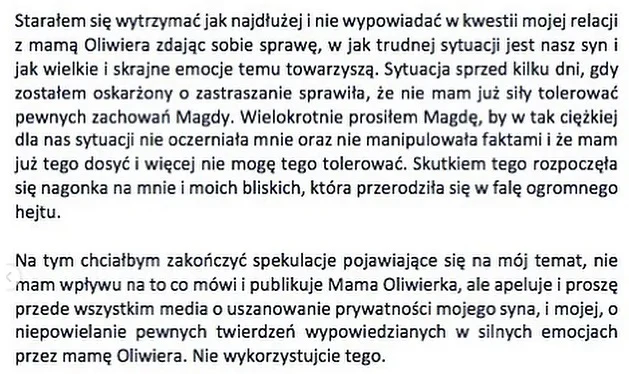 Oświadczenia Jakuba Rzeźniczaka Oświadczenia Jakuba Rzeźniczaka