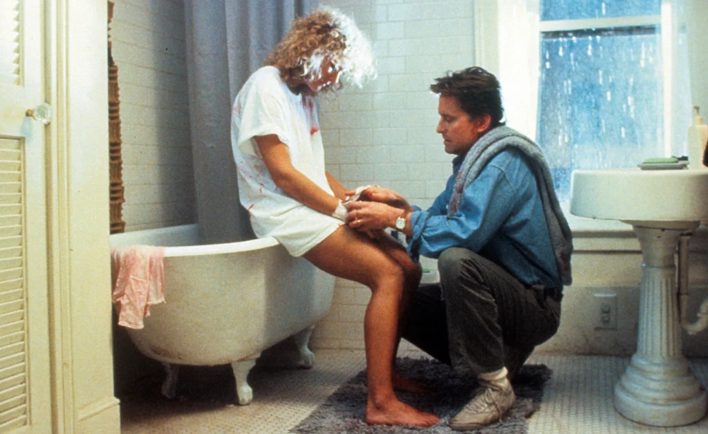 Glenn Close i Michael Douglas w filmie "Fatalne zauroczenie"