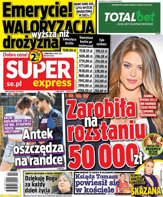 O całej sprawie informuje już na okładce "Super Express"