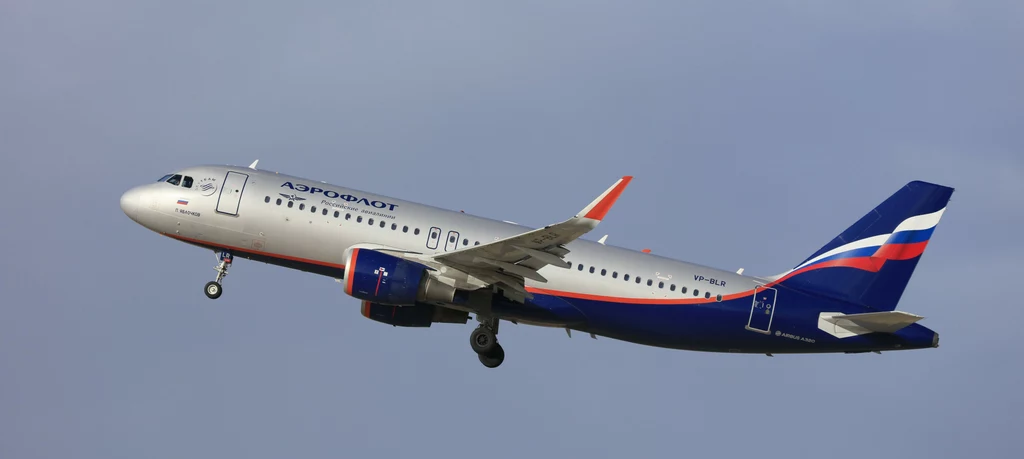 Samolot A-320 rosyjskich linii lotniczych Aerofłot