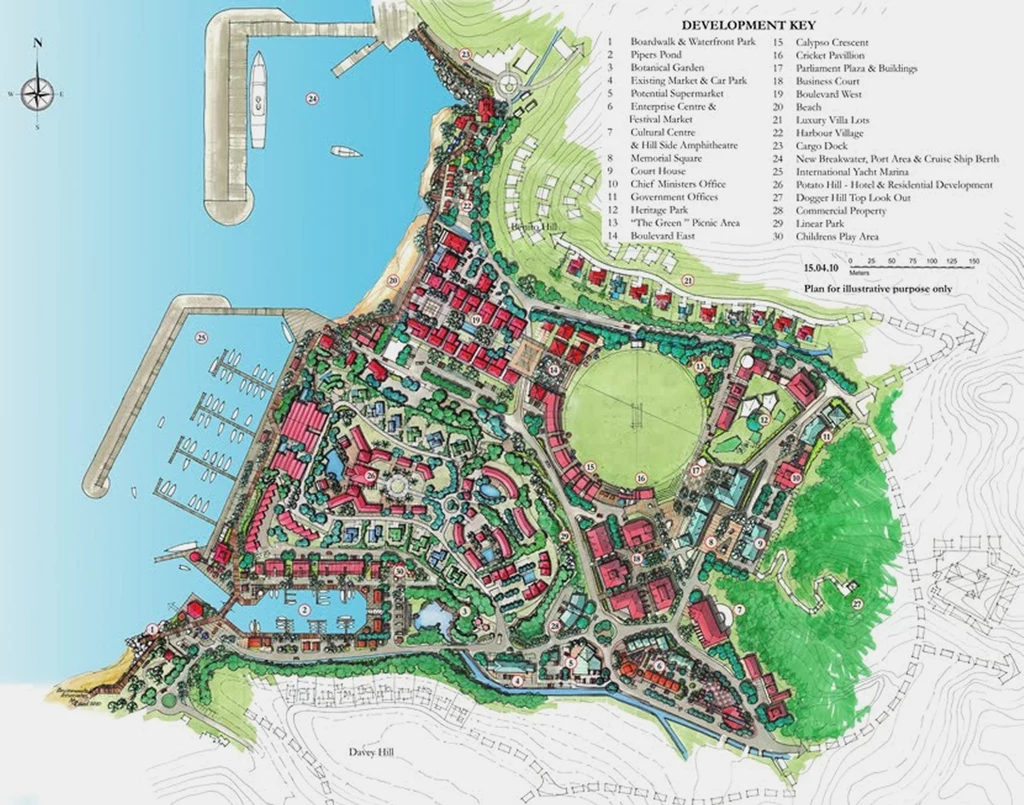 Plan nowej stolicy wyspy Montserrat, miasta Little Bay