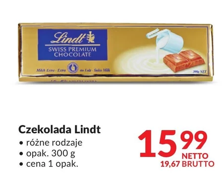 Lindt Szwajcarska czekolada mleczna 300 g