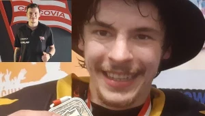 Patryk Wronka w góralskim kapeluszu fetował mistrzostwo Polski w barwach GKS-u Katowice. Teraz będzie bronił barw "Pasów"