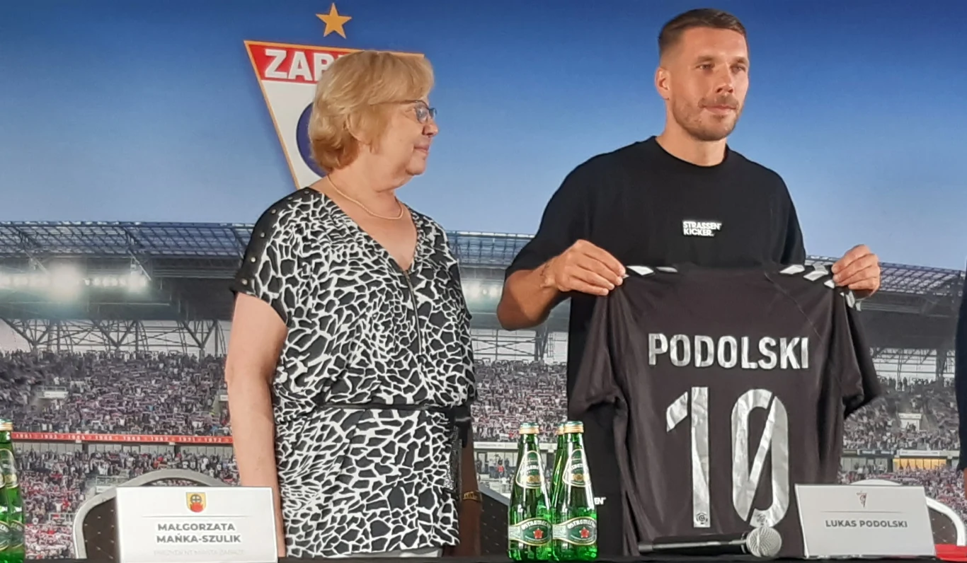 Małgorzata Mańka-Szulik i Lukas Podolski