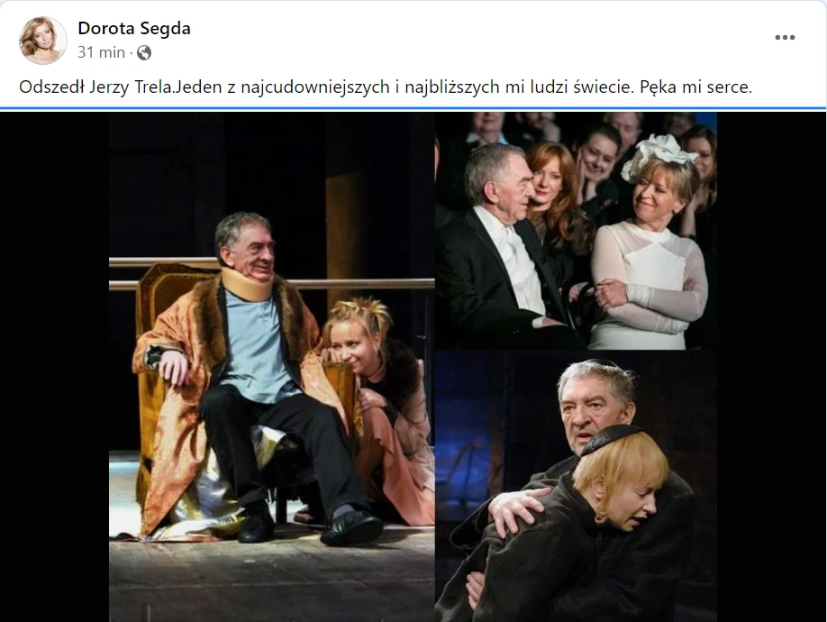 Dorota Segda pożegnała Jerzego Trelę