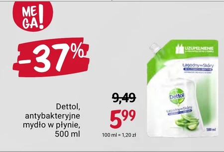 Dettol Antybakteryjne mydło do rąk uzupełnienie delikatny aloes 500 ml