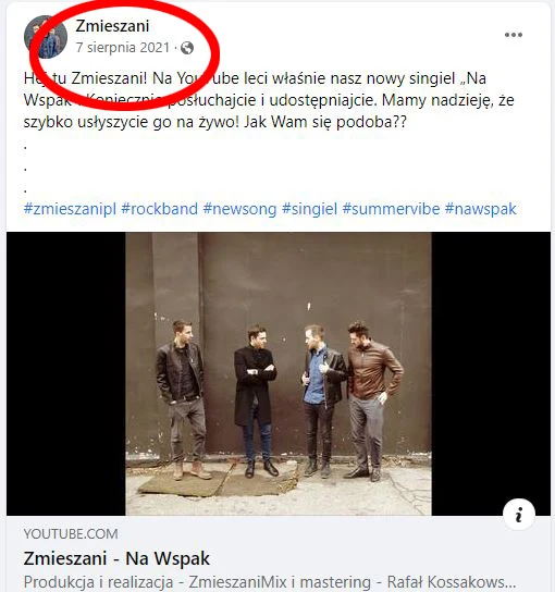 Zespół Zmieszani piosenkę "Na wspak" publikował już w sierpniu 2021 roku