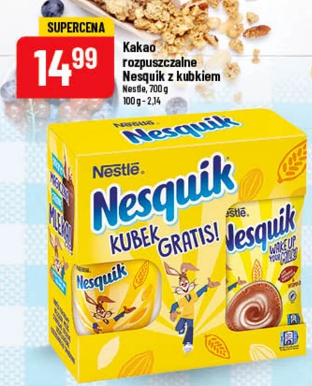 Nesquik Rozpuszczalny napój kakaowy z dodatkiem witamin 700 g i kubek