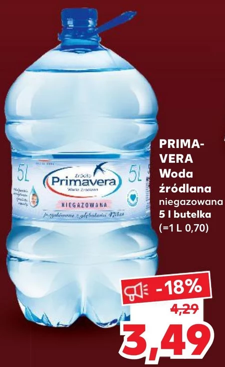 Primavera Woda źródlana niegazowana 5 l