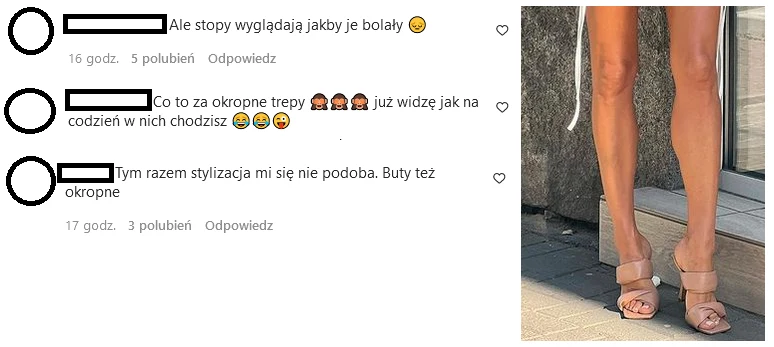 Komentarze dotyczące stóp Rozenek na IG@m_rozenek/