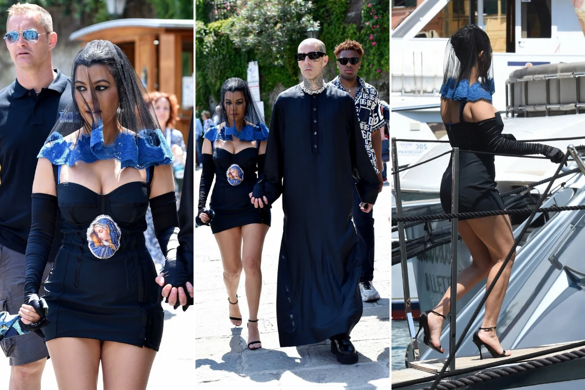 Kourtney Kardashian szykuje się do trzeciej ceremonii ślubnej. Została przyłapana w sukience z Matką Boską Kourtney Kardashian szykuje się do trzeciej ceremonii ślubnej. Została przyłapana w sukience z Matką Boską