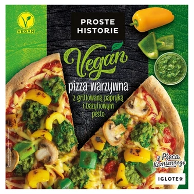 Proste Historie Vegan Pizza warzywna z grillowaną papryką i bazyliowym pesto 345 g - 0