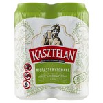 Kasztelan Piwo jasne niepasteryzowane 4 x 500 ml