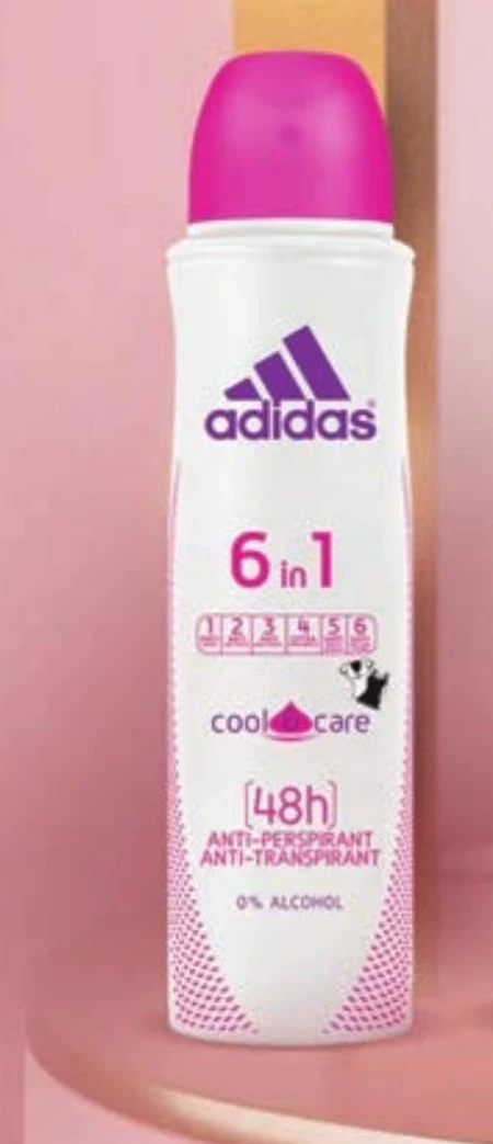 Adidas 6in1 Cool & Care Dezodorant antyperspirant w sprayu dla kobiet 150 ml