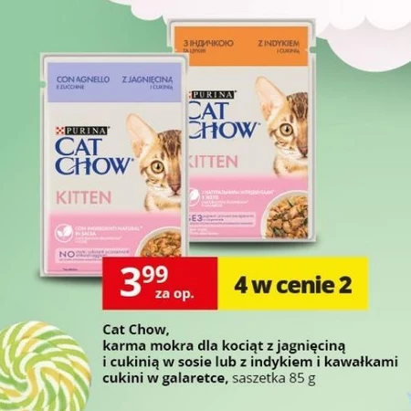 Purina Cat Chow Kitten Karma dla kociąt z indykiem i cukinią w galaretce 85 g