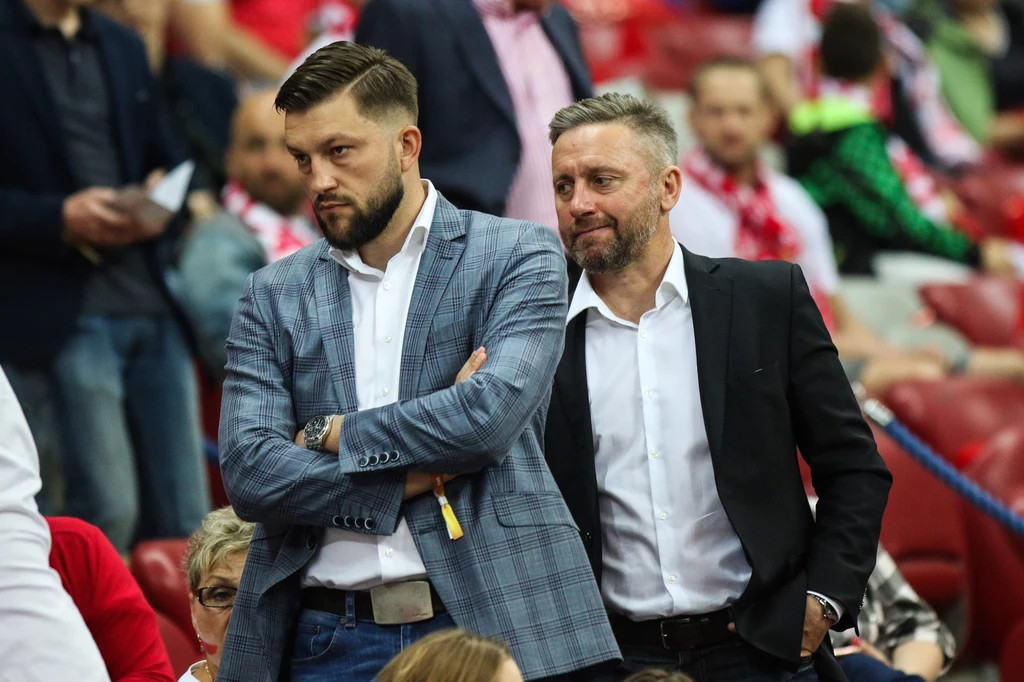 Prezes Dawid Błaszczykowski (na pierwszym planie) w towarzystwie trenera Jerzego Brzęczka 