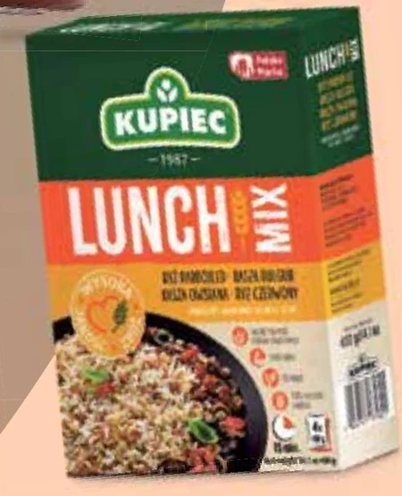 Kupiec Lunch Mix Ryż parboiled kasza bulgur kasza owsiana ryż czerwony 400 g (4 x 100 g)