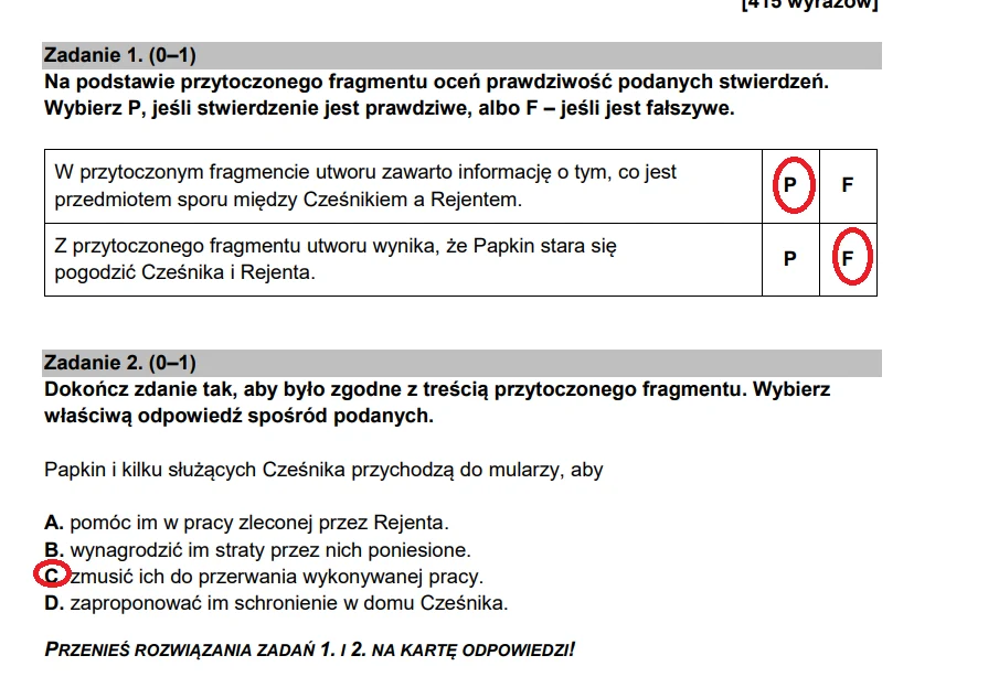Egzamin ósmoklasisty. Język polski - odpowiedzi Egzamin ósmoklasisty. Język polski - odpowiedzi