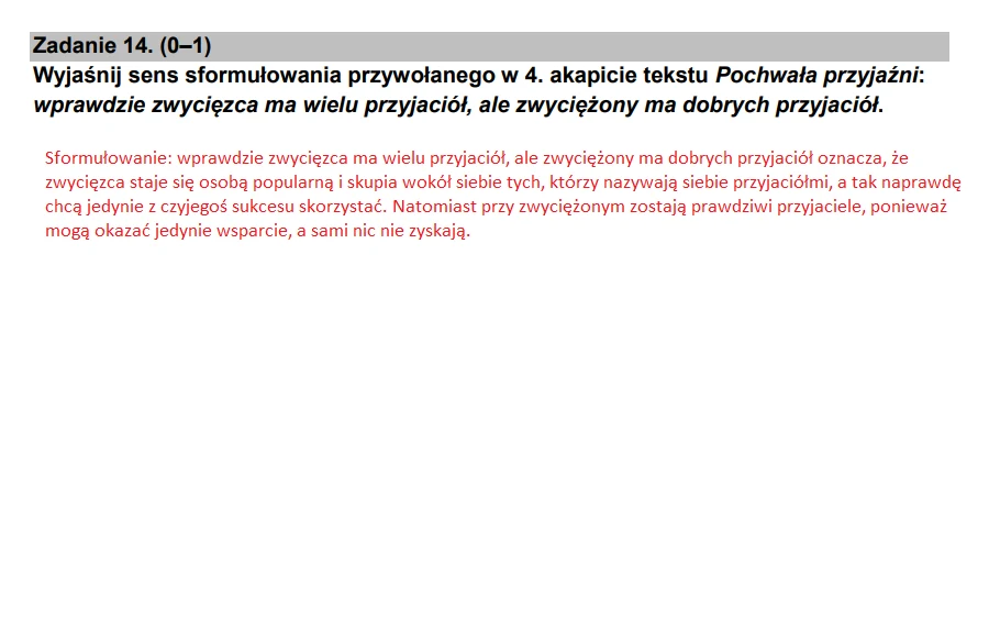 Egzamin ósmoklasisty. Język polski - odpowiedzi Egzamin ósmoklasisty. Język polski - odpowiedzi