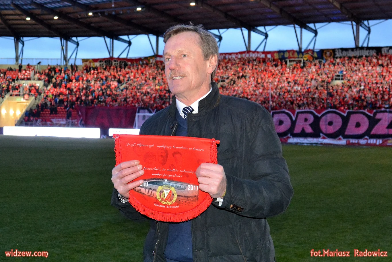 Józef Młynarczyk na otwarciu stadionu Widzewa