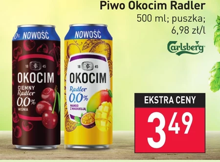 Okocim Radler Ciemny Piwo bezalkoholowe z lemoniadą wiśnia 500 ml