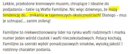 Wafelki lubią znikać