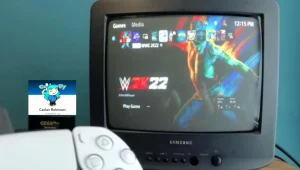 PlayStation 5 podłączone do telewizora CRT