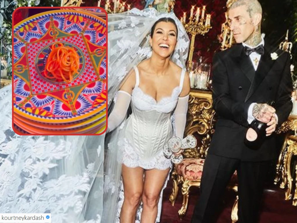 Internauci szydzą z porcji potraw na ślubie Kourtney Kardashian i Travisa Barkera IG @kourtneykardash/