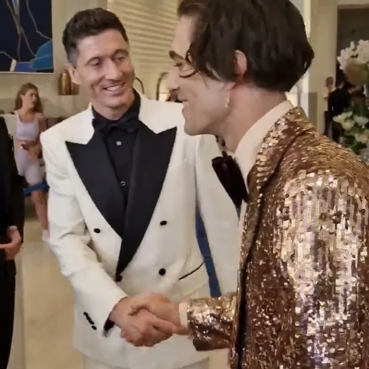 Robert Lewandowski i Damiano David z Maneskin Robert Lewandowski i Damiano David z Maneskin
